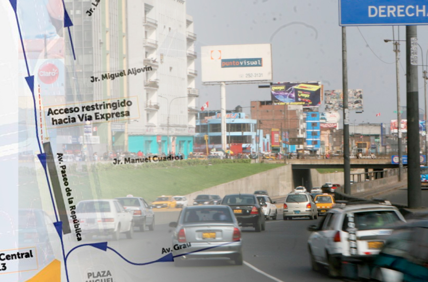  ATU ejecuta plan de desvíos en la Vía Expresa por obras de la Linea 2